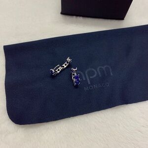 Elegant APM Monaco Silver and Blue Ring for Women